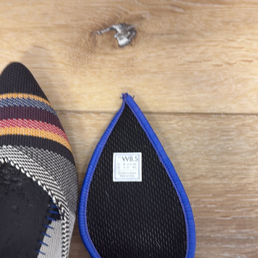 Rothy's Multi Striped Textile The Point Ballet Flats Comfort Women’s US 8.5 - Picture 11 of 11